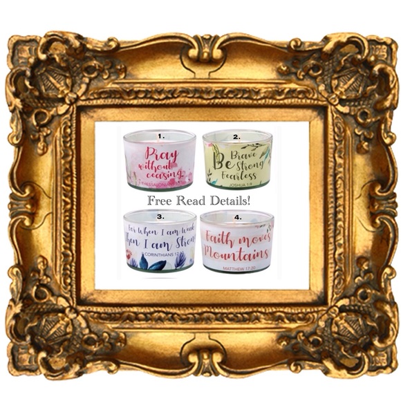 🆕🆓AUCTION PRICE👩🏻‍⚖️ FREE🤗 Inspirational Religious Jar Candles, 3 oz. - Picture 1 of 6